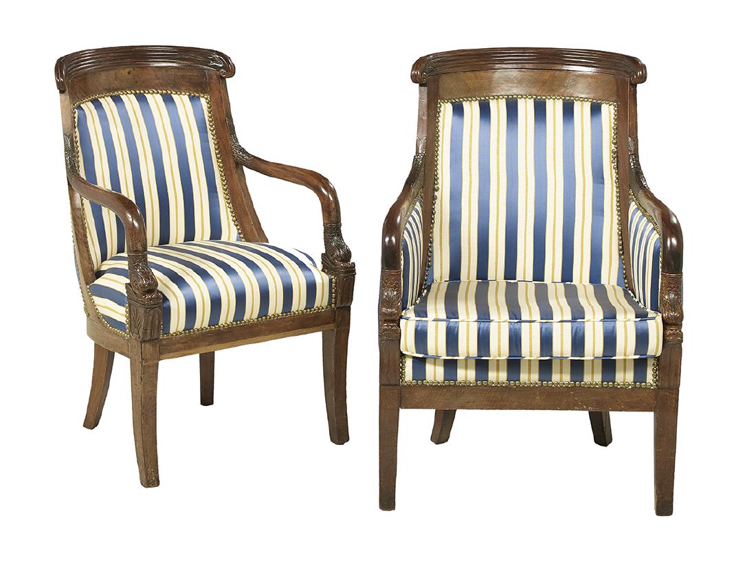 Pair of Louis-Philippe Mahogany Fauteuils (1 of 1)