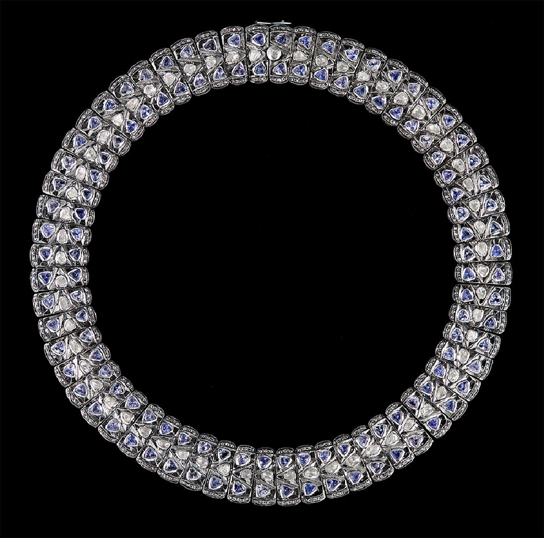Tanzanite and Diamond Collar Necklace (1 of 1)