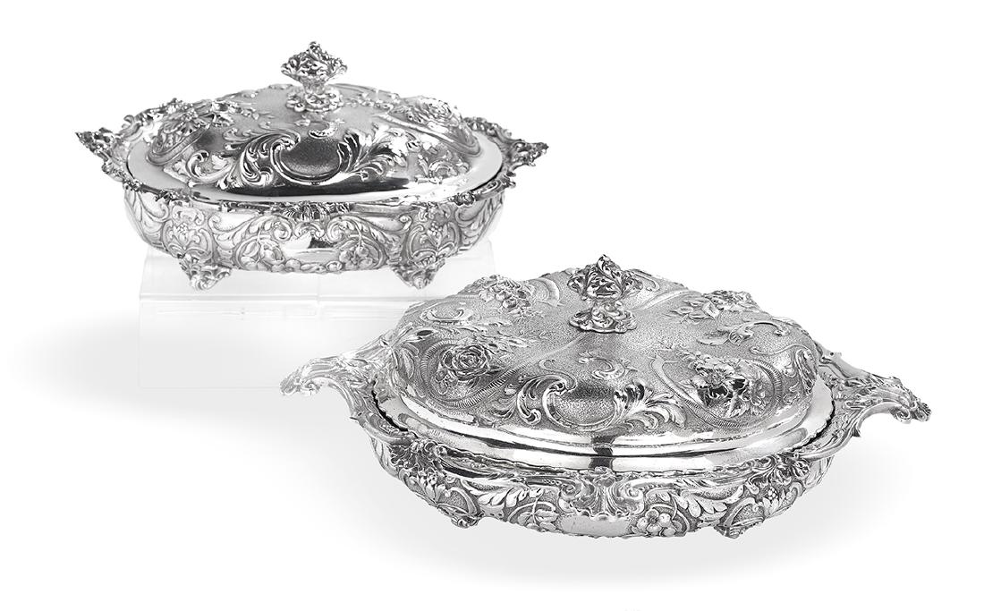 Near Pair of Gorham Sterling Silver Entree Dishes (1 of 1)