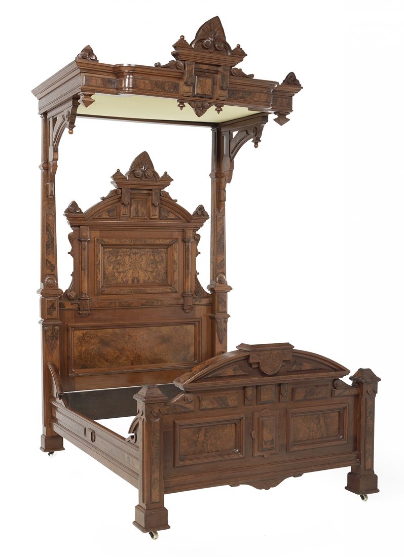 3Piece Renaissance Revival HalfTester Bed Set