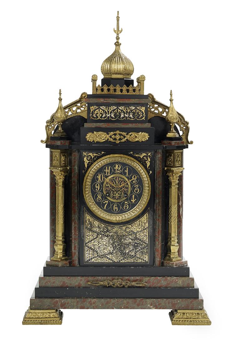 French Marble and Bronze Japy Freres Mantel Clock (1 of 2)