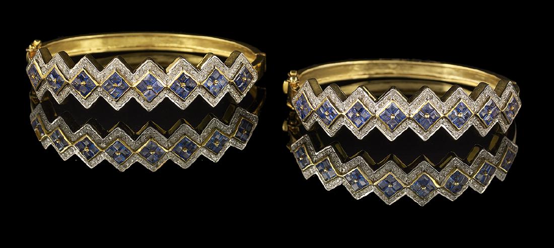 Two Diamond and Sapphire Bracelets (1 of 1)