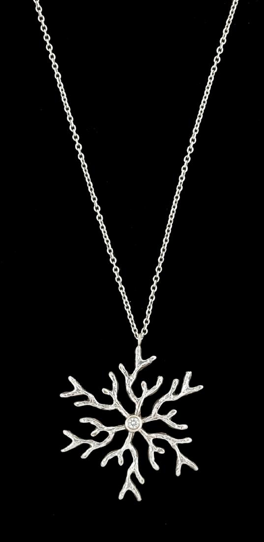 Diamond Snowflake Pendant on Chain (1 of 1)