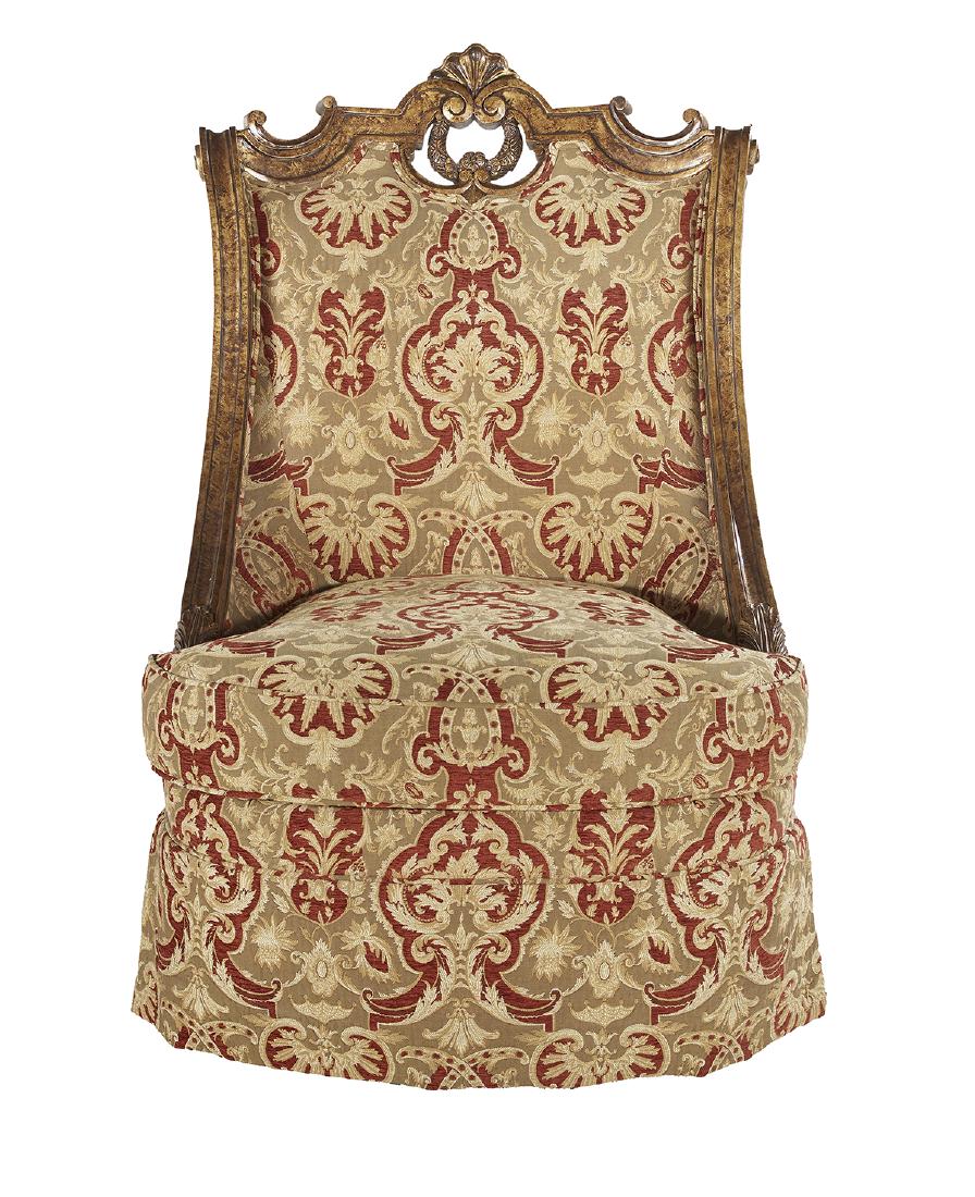 Large Contemporary Faux Burlwood Swivel Chair (1 of 2)