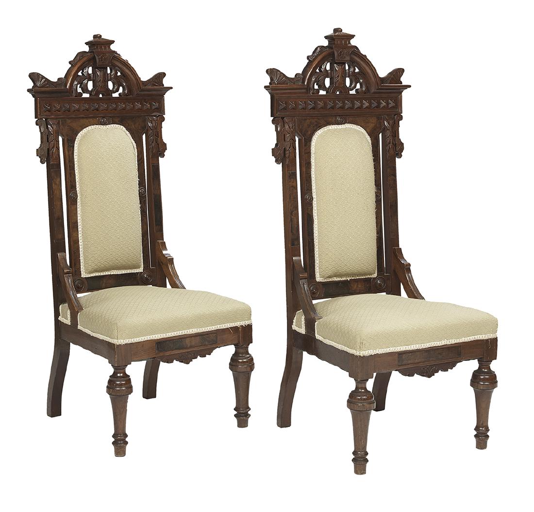 Pair of American Renaissance Revival Hall Chairs (1 of 1)