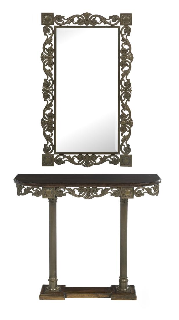William IV-Style Bronze Mirror and Console (1 of 1)