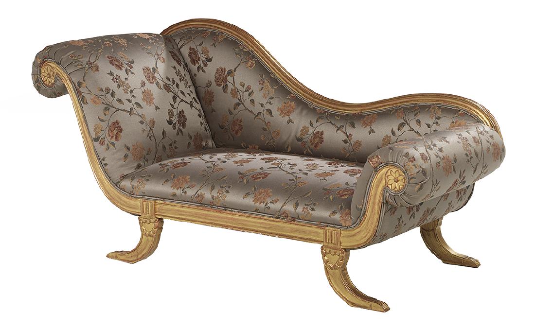 Regency-Style Giltwood Recamier (1 of 1)