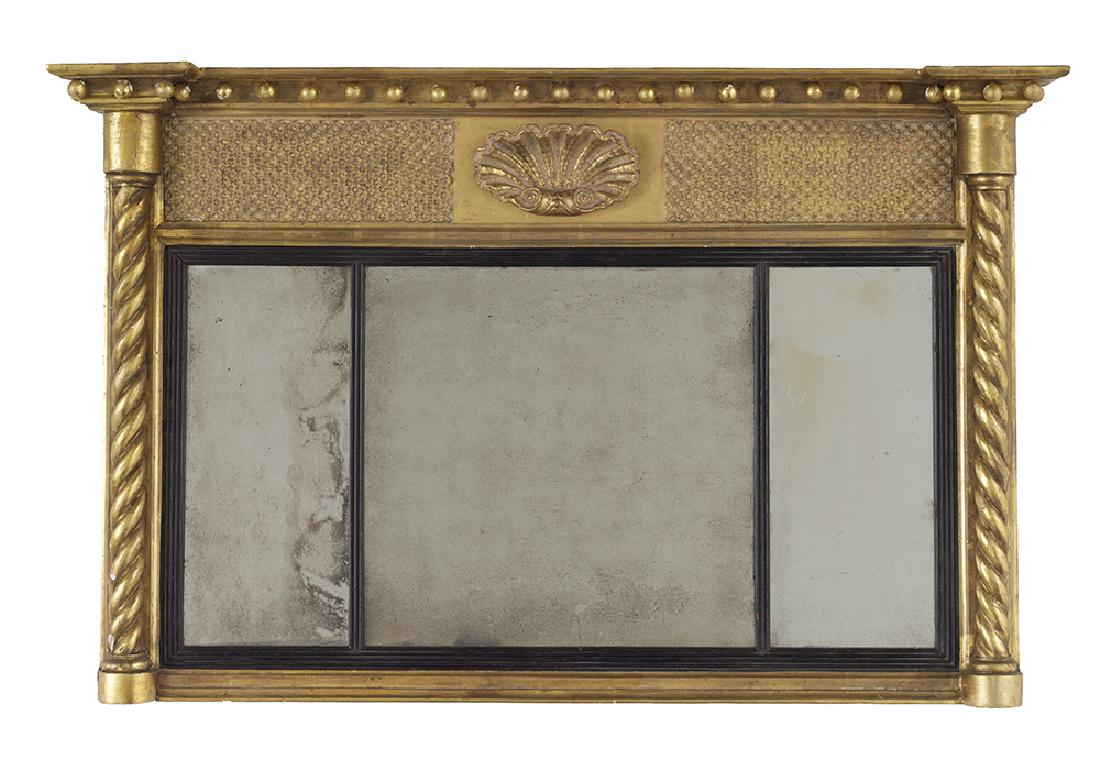 Regency Giltwood Three-Part Overmantel Mirror (1 of 1)