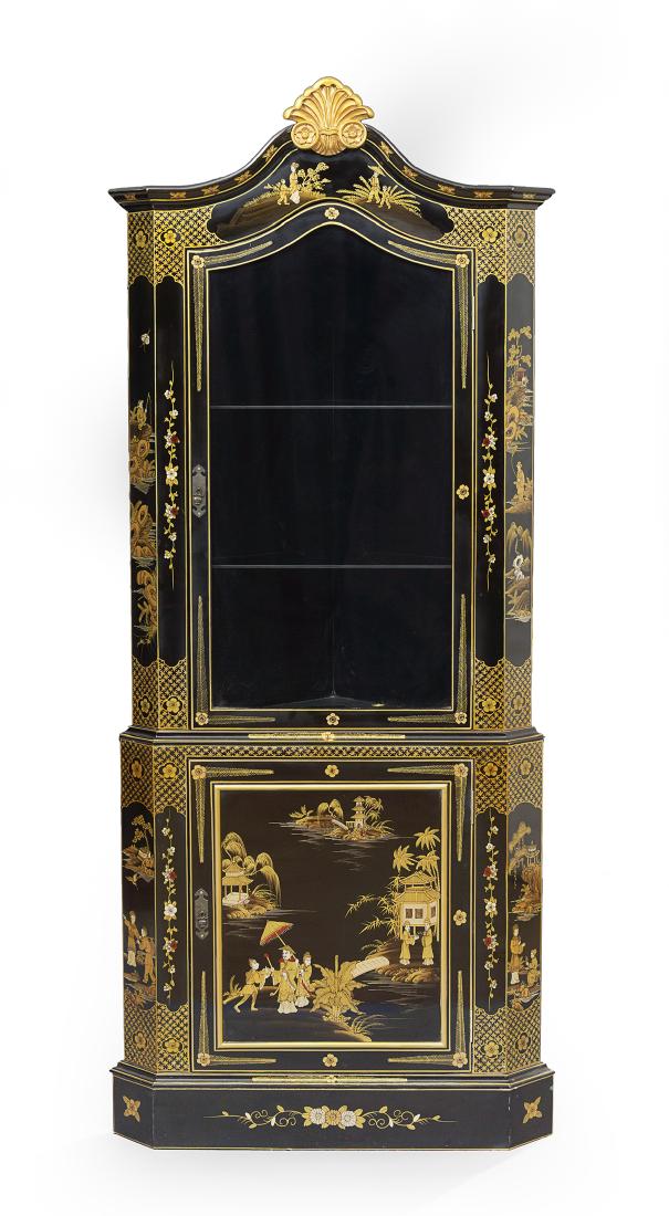 Contemporary Polychrome Corner Cabinet (1 of 1)