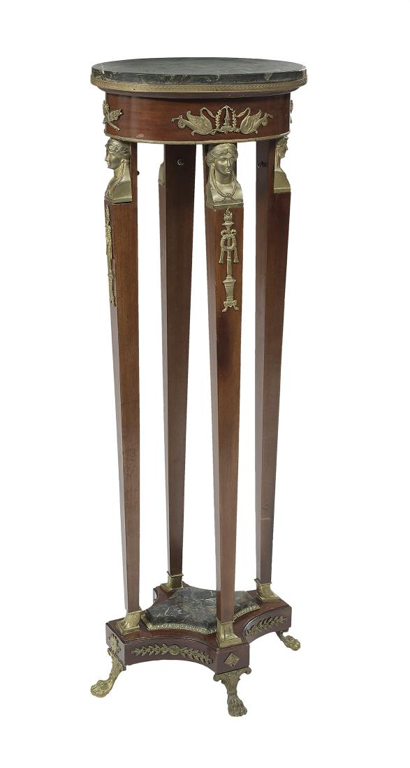 Empire-Style Mahogany and Marble-Top Stand (1 of 1)