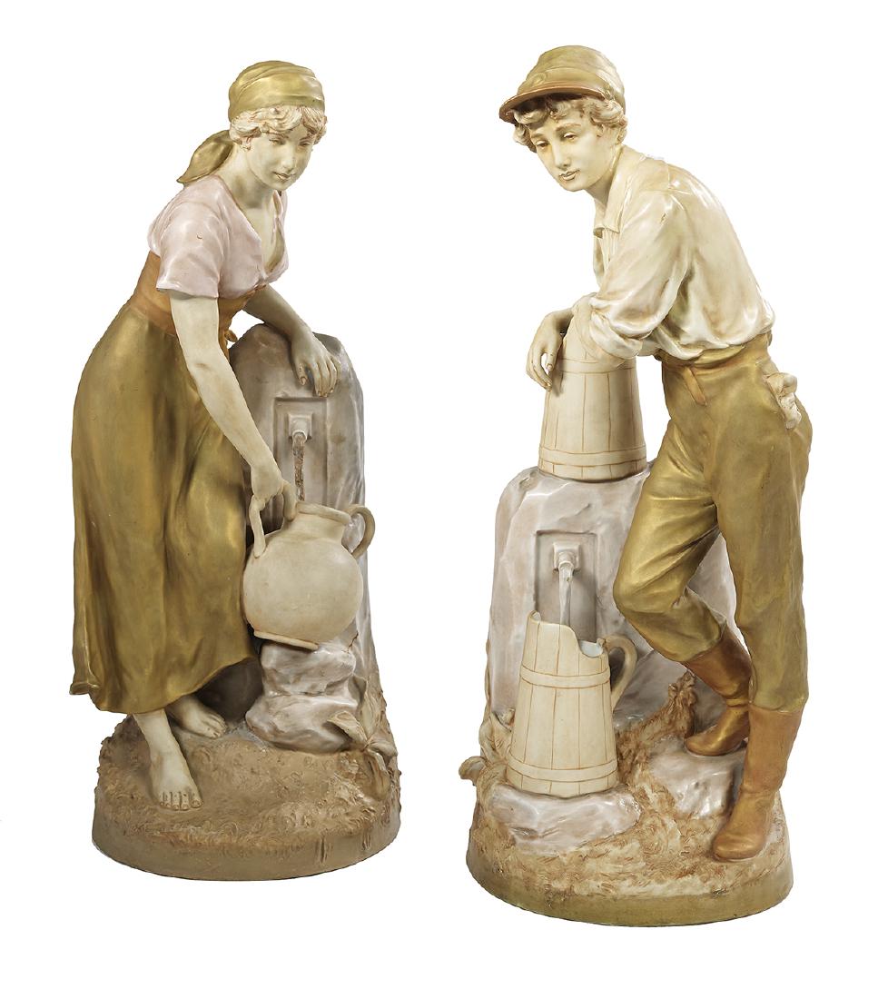 Pair of Royal Dux Porcelain Figures of Peasants (1 of 1)