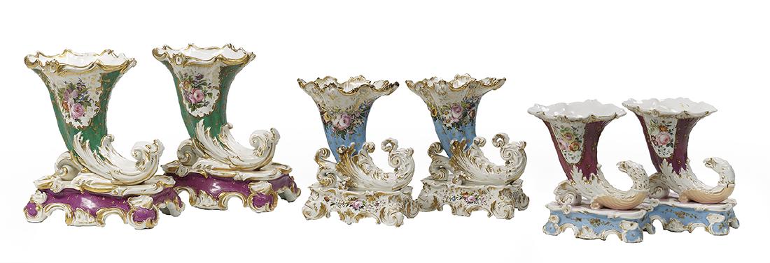 Three Pairs of Paris Porcelain Garniture Vases (1 of 2)