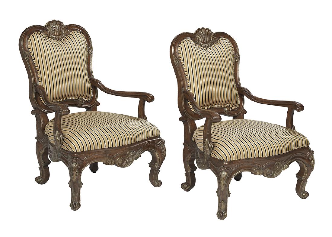 Pair of Louis XV-Style Fruitwood Fauteuils (1 of 1)