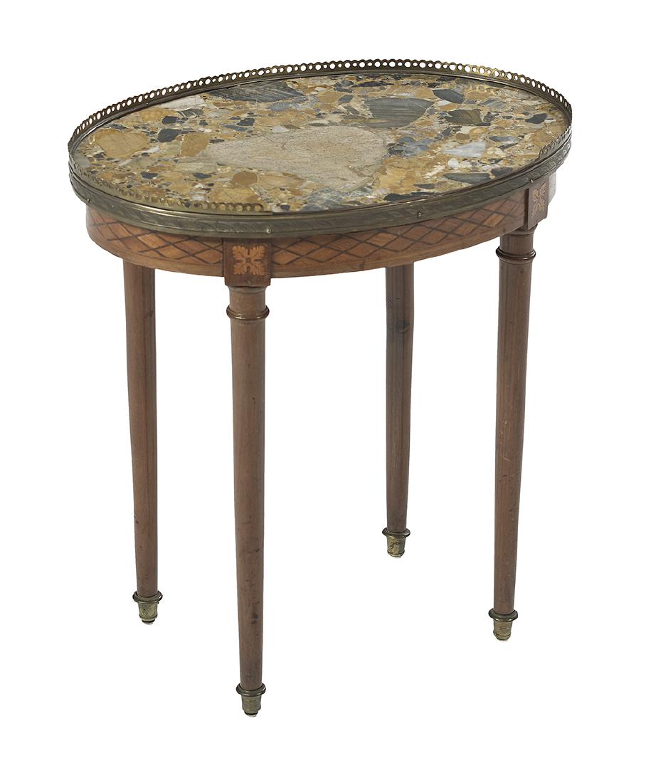Louis XVI-Style Marble-Top Side Table (1 of 1)
