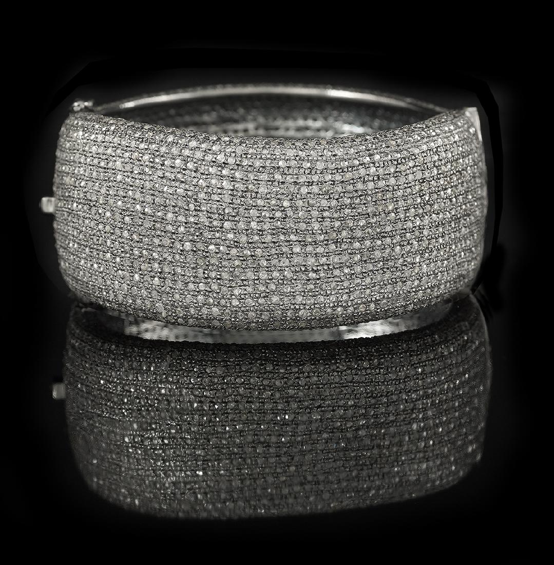 Wide Diamond Bangle Bracelet (1 of 1)