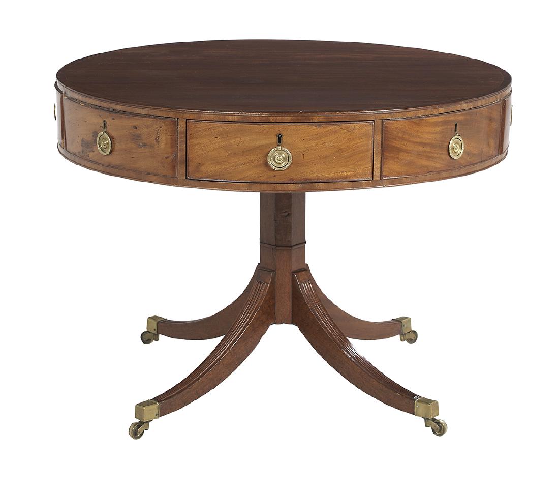 George III-Style Mahogany Drum Table (1 of 1)