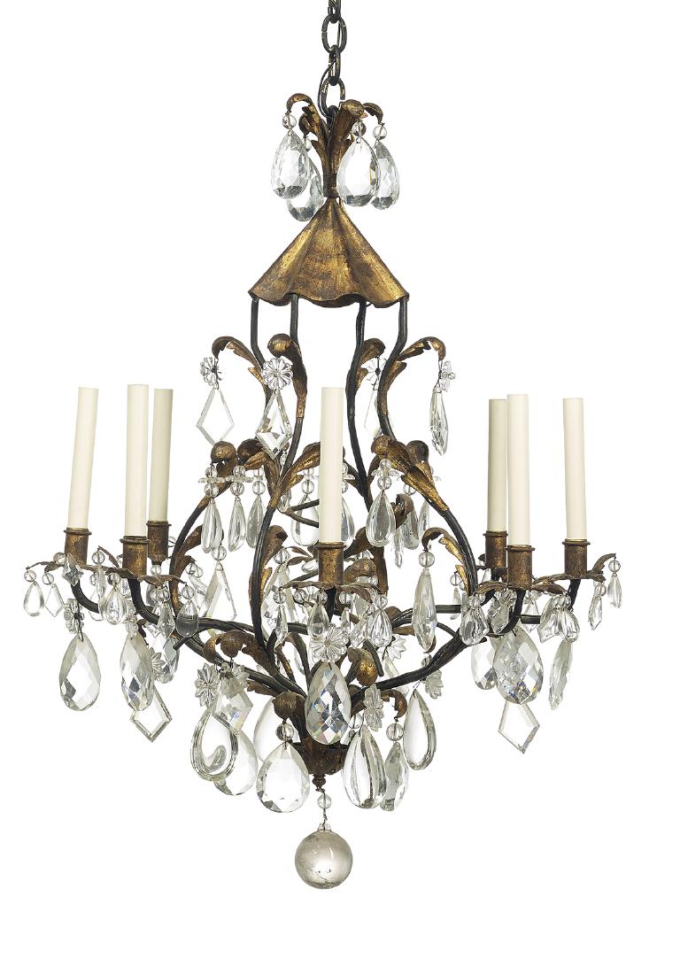 French Gilt- and Patinated Metal Chandelier (1 of 1)