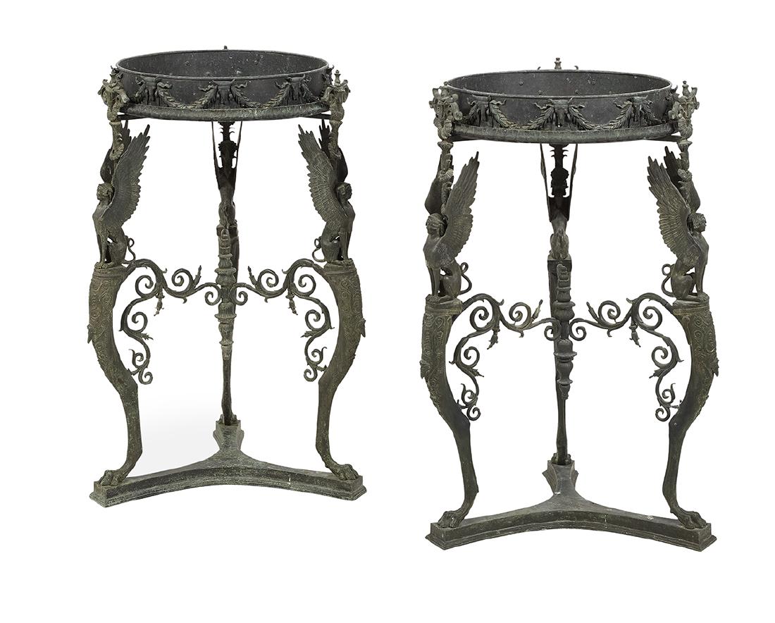 Pair of Patinated Bronze Jardinieres (1 of 1)