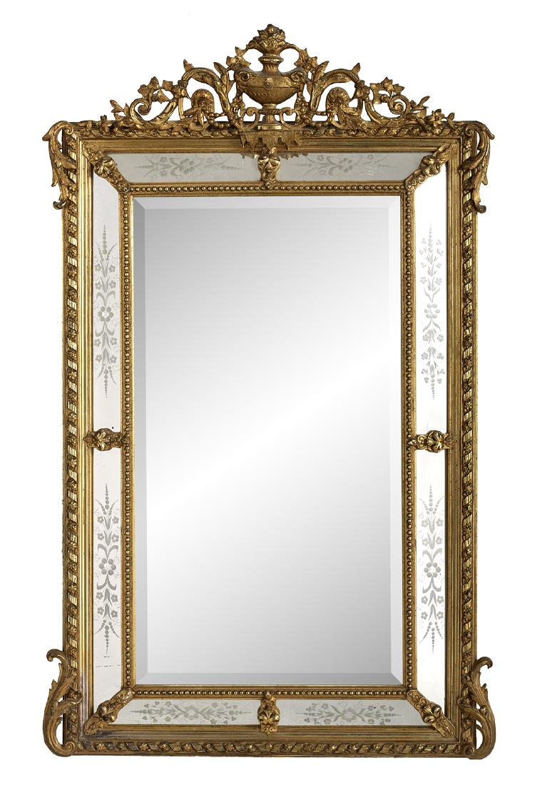 Louis XVI-Style Giltwood Mirror (1 of 2)