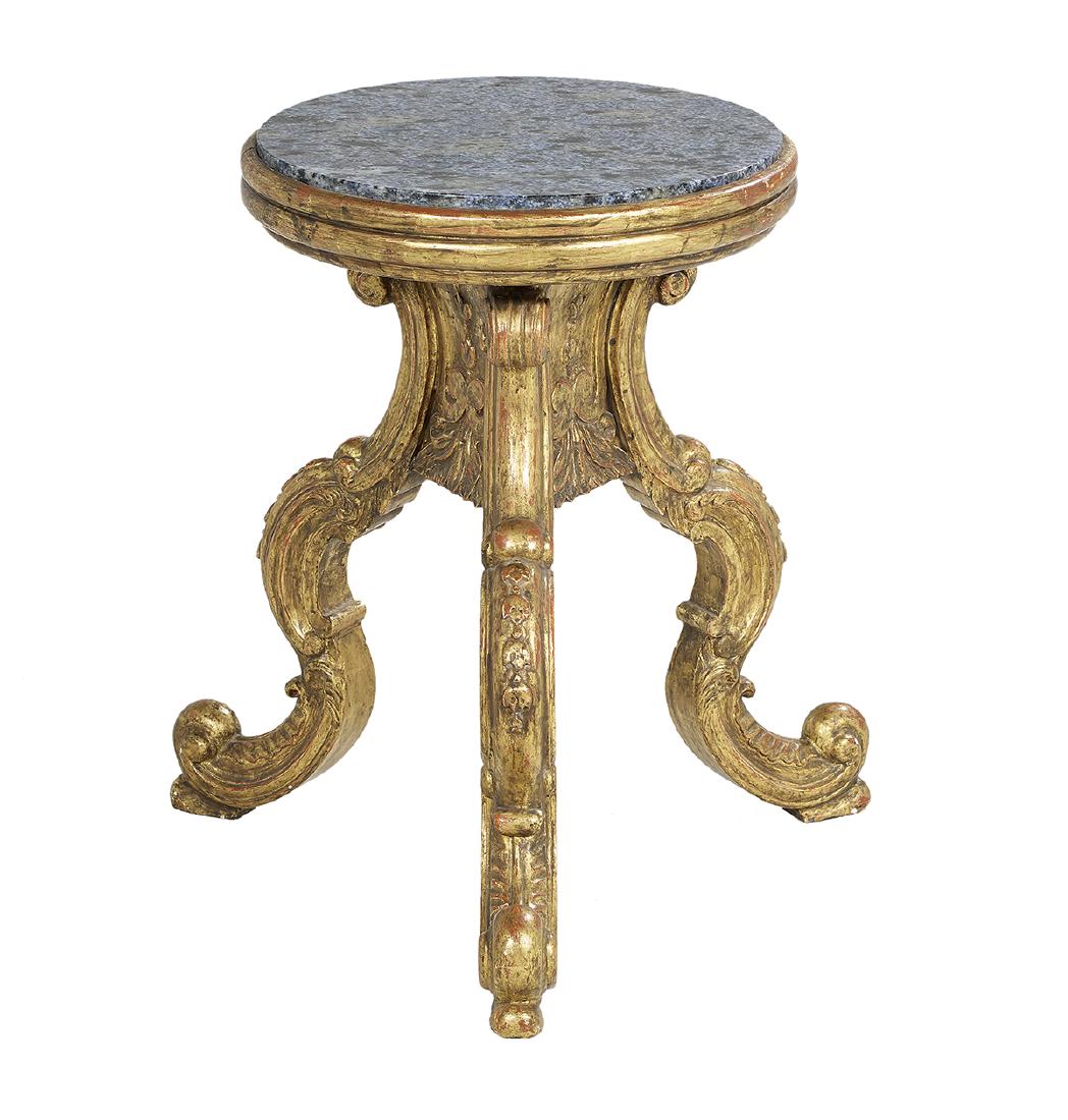 French Giltwood and Granite-Top Side Table (1 of 1)