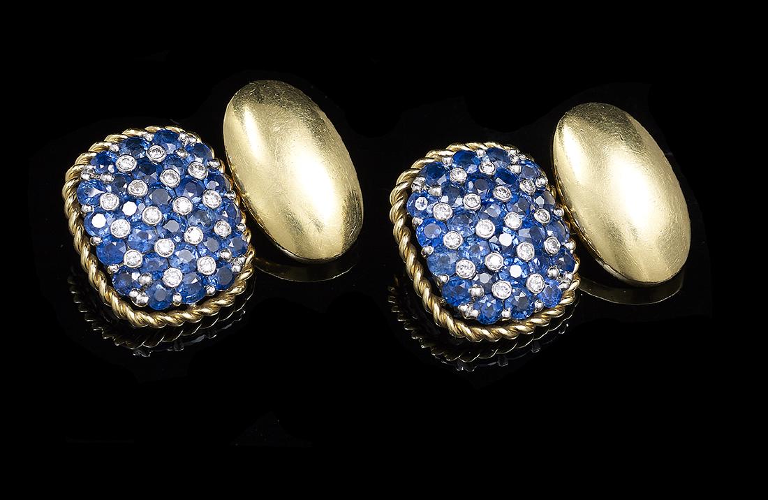 Sapphire and Diamond Cufflinks (1 of 1)