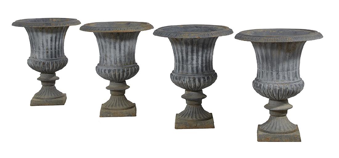 Four Neoclassical-Style Cast Iron Garden Urns (1 of 1)