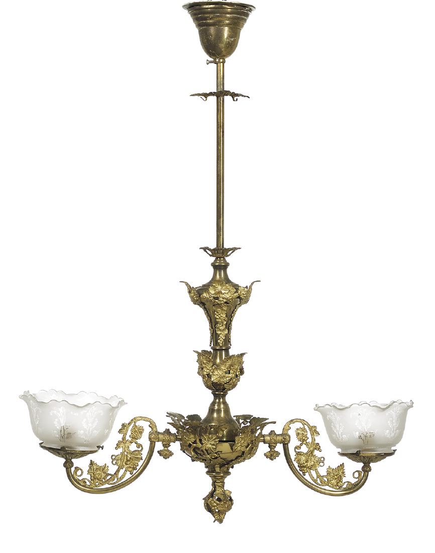Rococo Revival Brass and Gilt-Metal Gasolier (1 of 1)