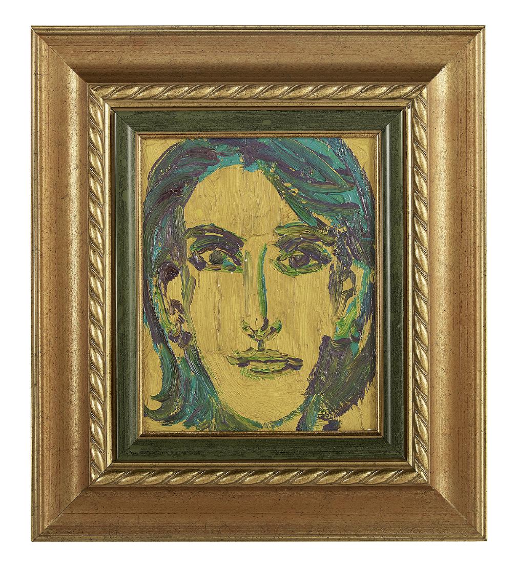 Hunt Slonem (American, b. 1951): Hunt Slonem (American, b. 1951) "Terra", 1997 oil on panel signed, titled, dated and with a "Harmon-Meek Gallery, Naples, Florida" artist label en verso. Framed. 10" x 8", framed 17-1/4" x 15-1/4"
