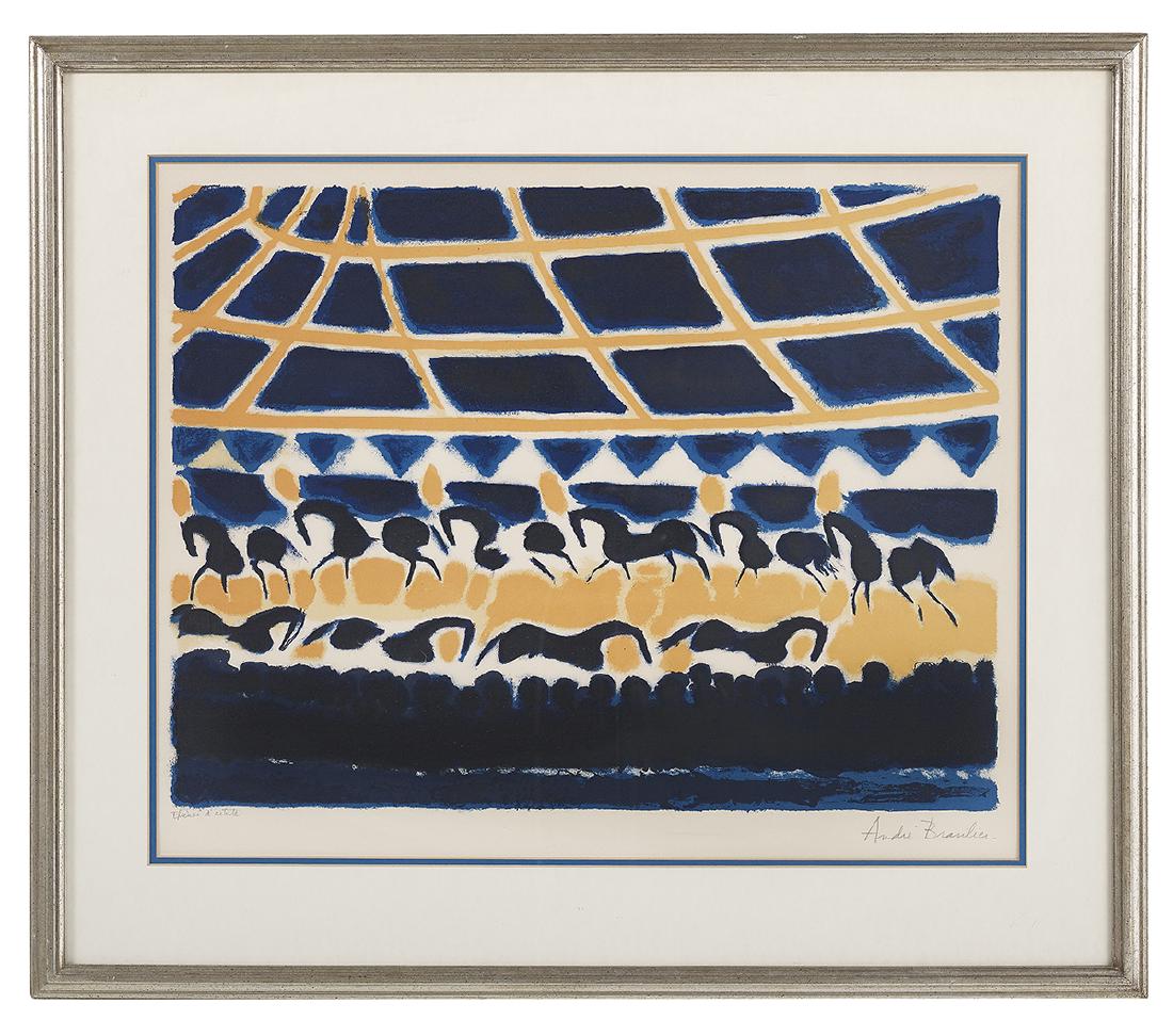 Andre Brasilier (French, b. 1929): Andre Brasilier (French, b. 1929) "La Ronde des Chevaux de Cirque" color lithograph on paper pencil-signed and inscribed "Epreuve d'artiste" lower margin, "Summa Gallery in Brooklyn Heights" label en