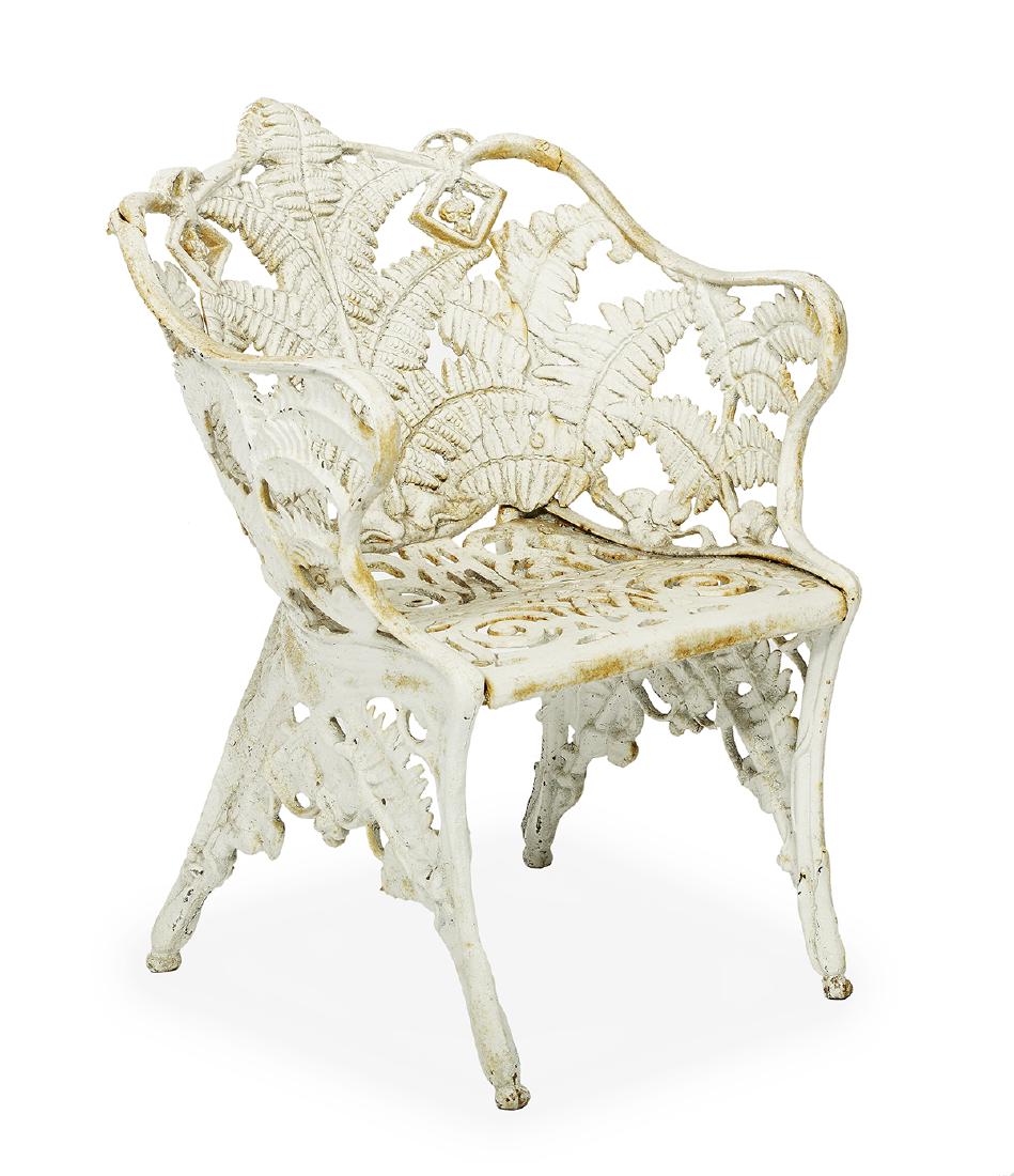 American "Fern" Pattern Cast Iron Garden Chair (1 of 1)