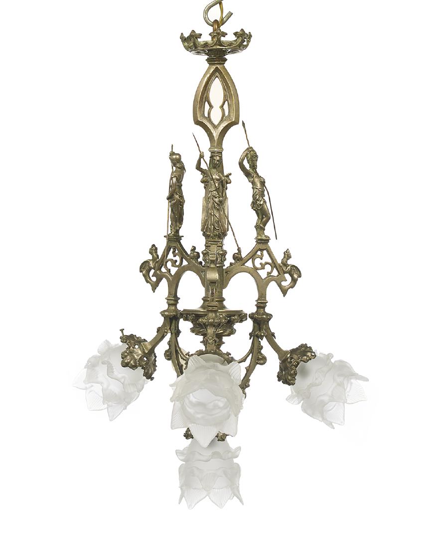 Silvered Bronze Chandelier (1 of 2)