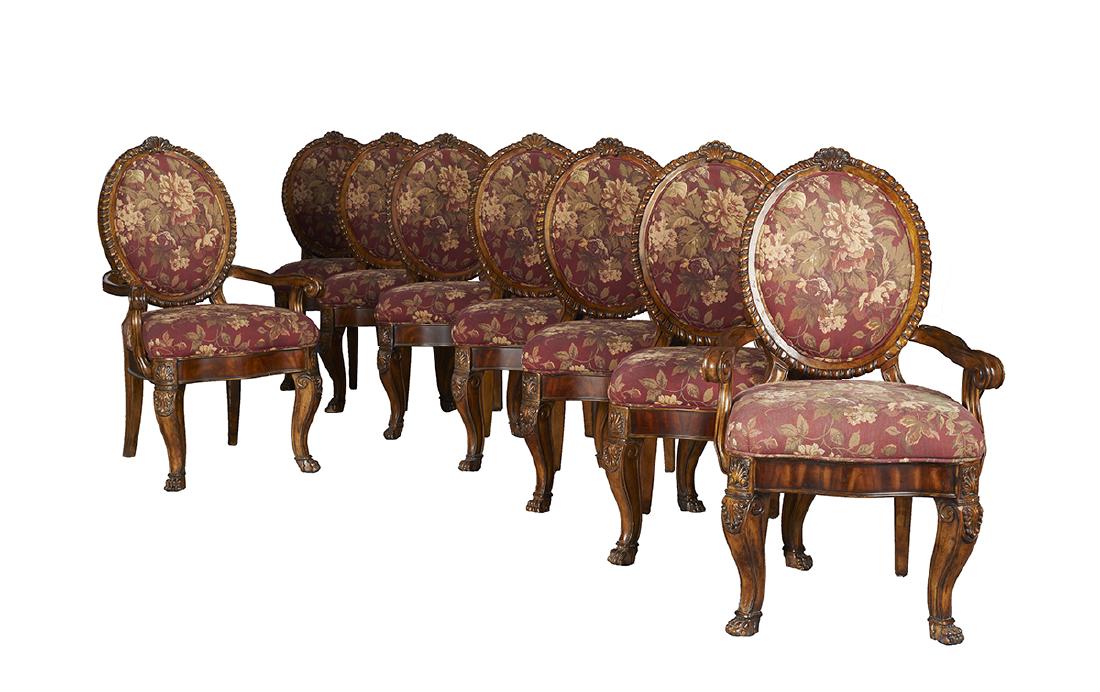 Eight Rococo-Inspired Mahogany Dining Chairs (1 of 2)