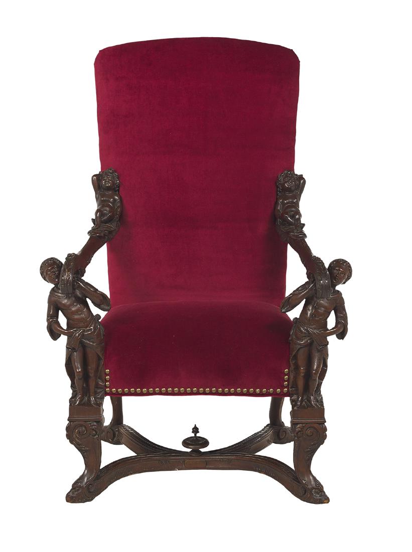 Continental Carved Mahogany Blackamoor Armchair (1 of 4)