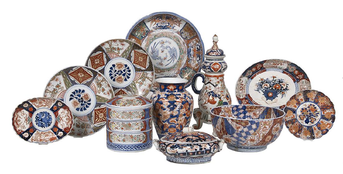 Eleven Pieces of Japanese Imari Porcelain (1 of 1)