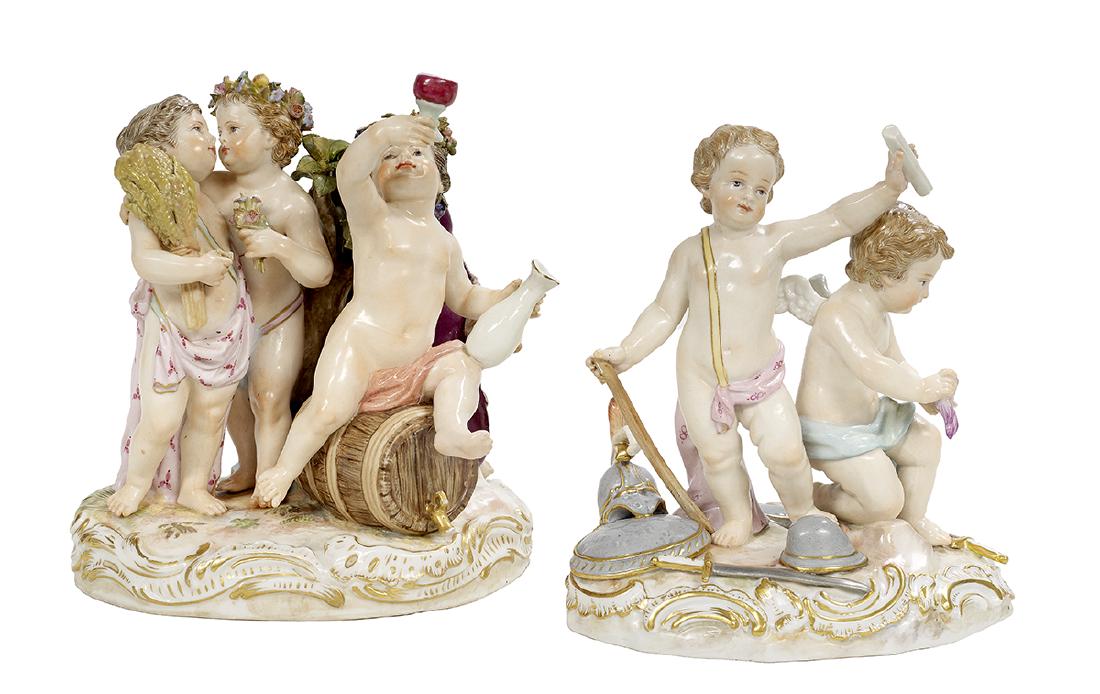 Two Meissen Porcelain Figural Groups (1 of 4)