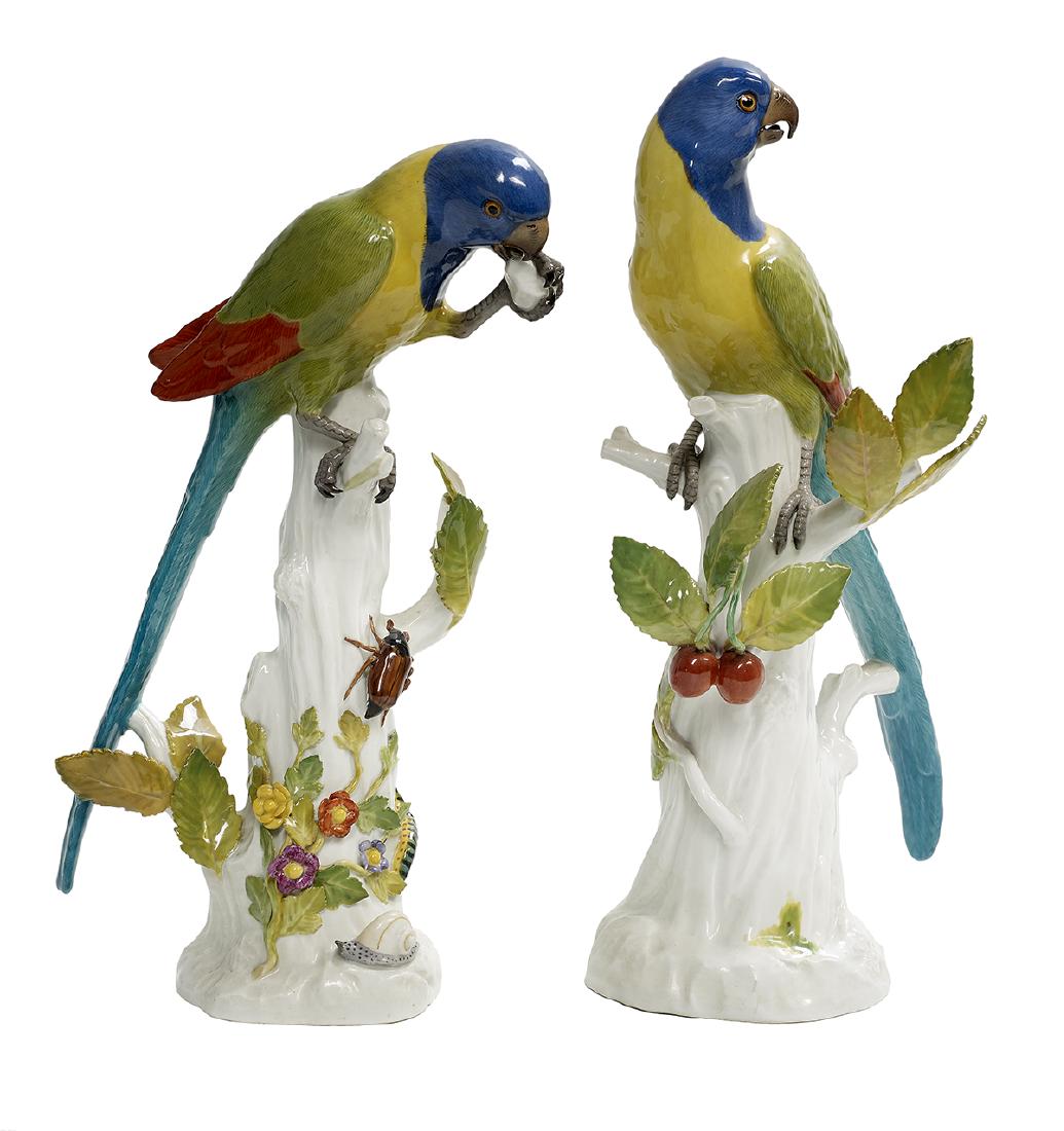 Pair of Meissen Porcelain Parrots (1 of 4)