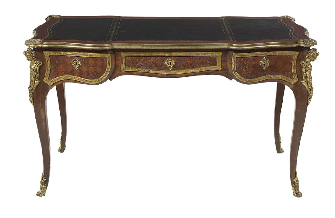 Louis XV-Style Mahogany Bureau Plat (1 of 2)