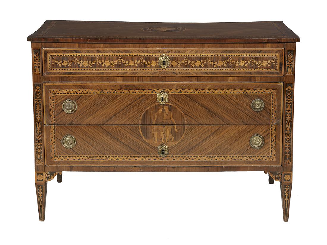 Italian Neoclassical Mixed Woods Commode (1 of 3)