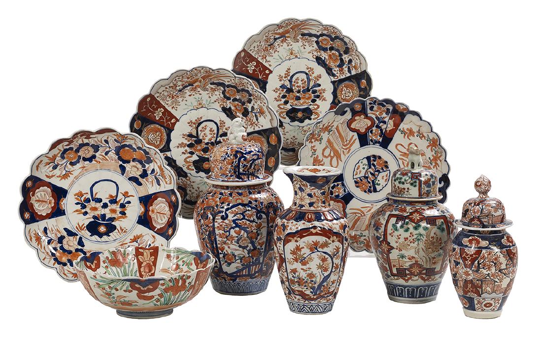 Nine-Piece Collection of Japanese Imari Porcelain (1 of 1)