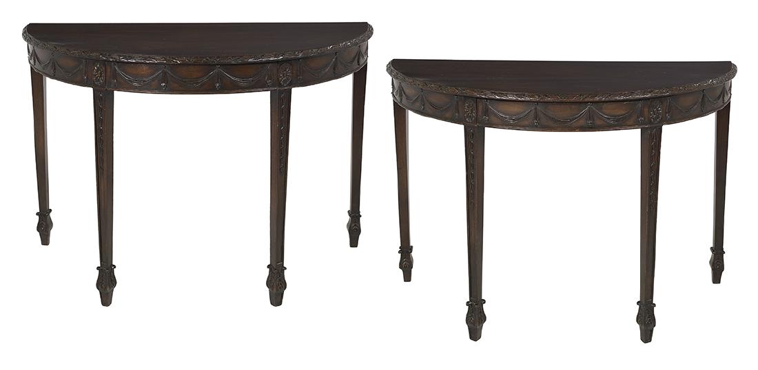 Pair of George III-Style Mahogany Side Tables (1 of 3)