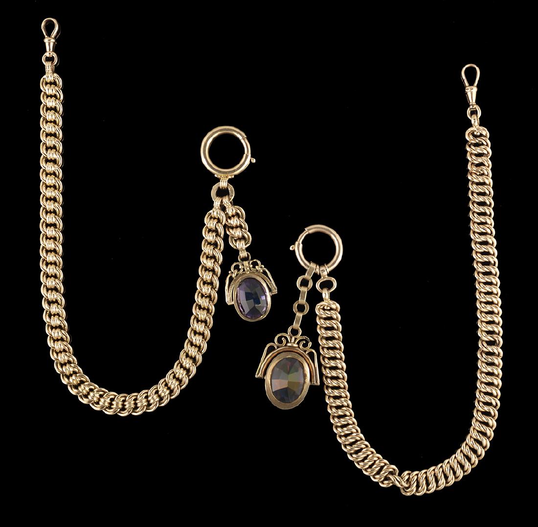 Two Austro-Hungarian 18K Rose Gold Watch Chains (1 of 1)