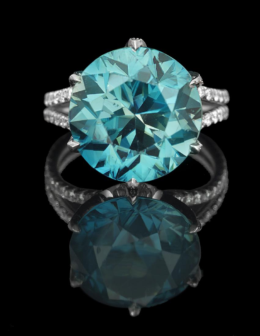 Large Zircon and Diamond Ring (1 of 1)