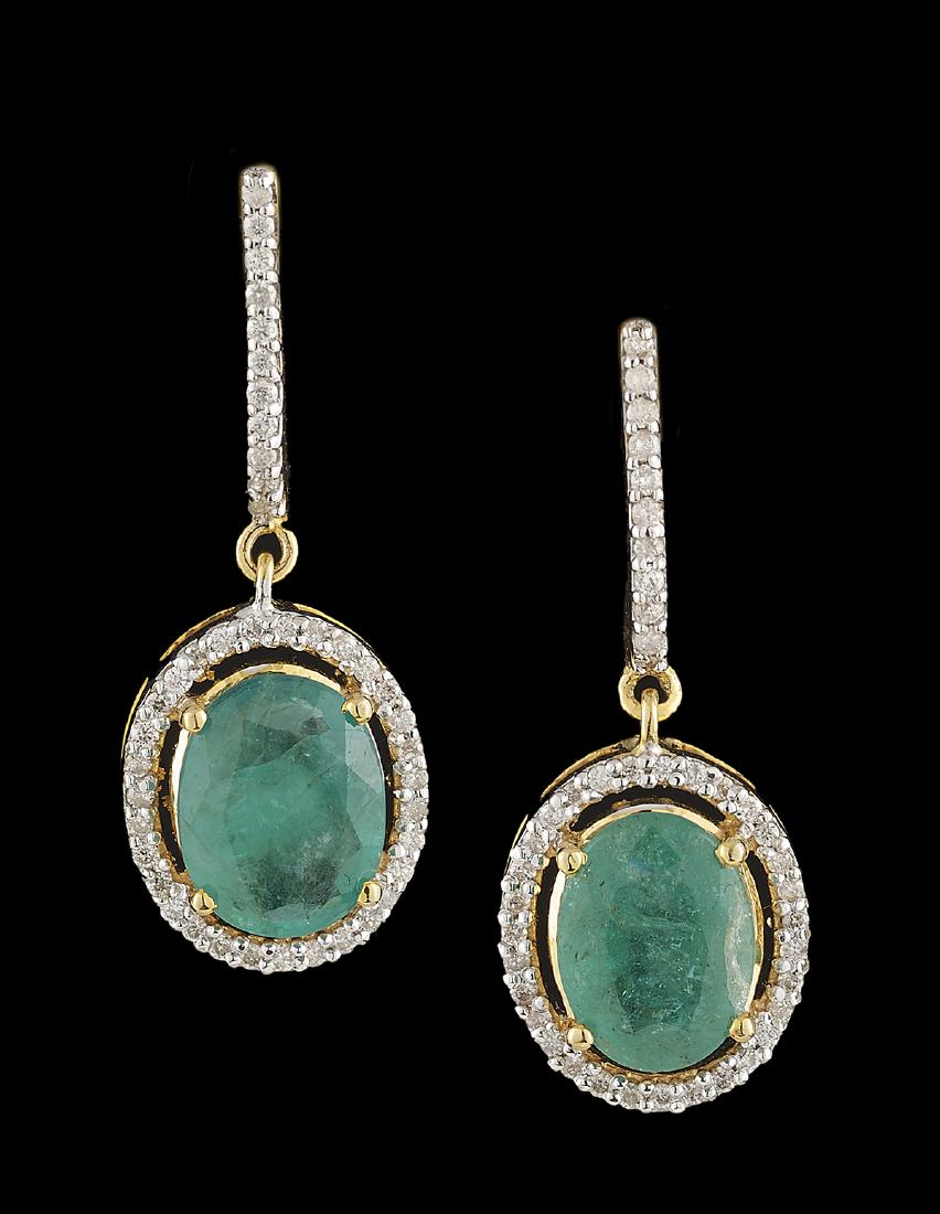 Emerald and Diamond Earrings (1 of 1)