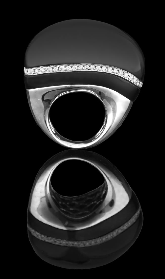 Unusual Black Onyx and Diamond Ring (1 of 1)