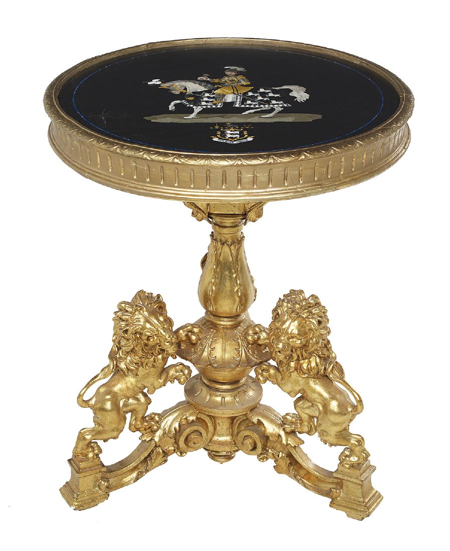 English Marble-Top Center Table (1 of 2)