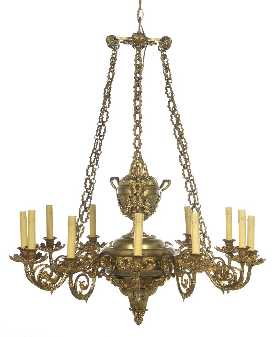 Impressive William IV-Style Gilt-Brass Chandelier (1 of 1)