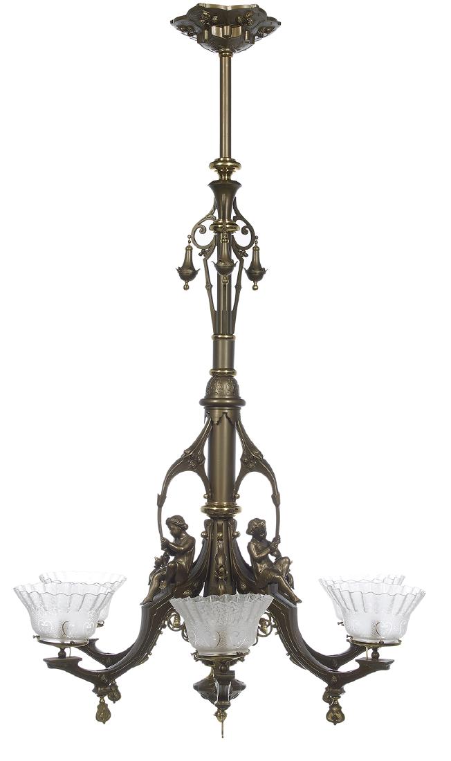 Impressive Renaissance Revival Gasolier (1 of 1)