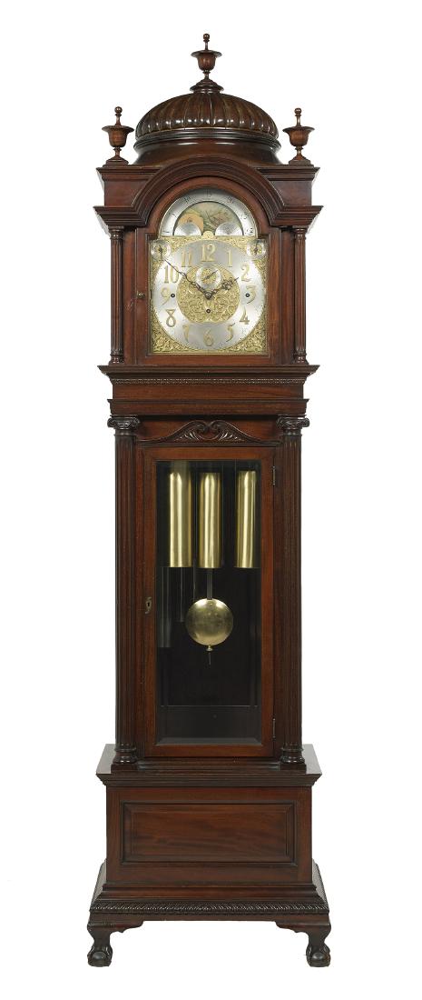 Colonial Revival Mahogany Tall Case Clock (1 of 6)