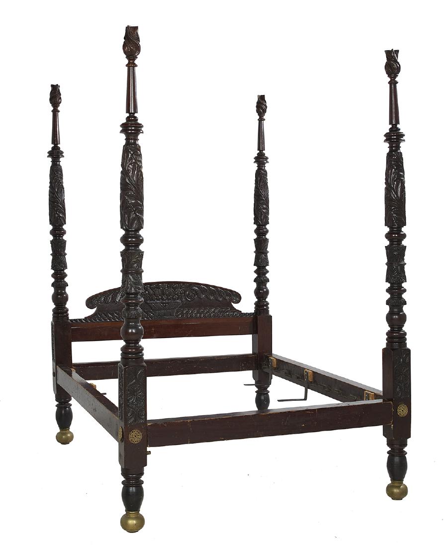American Late Classical Mahogany Four-Post Bed (1 of 2)