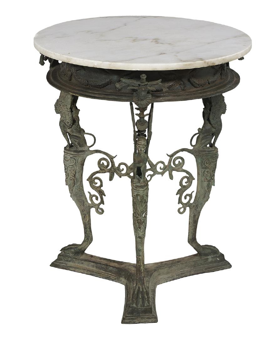 Empire-Style Marble-Top Occasional Center Table (1 of 1)